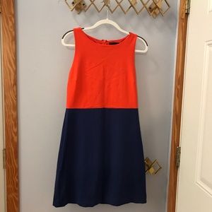 Cynthia Rowley colorblock dress, orange, navy